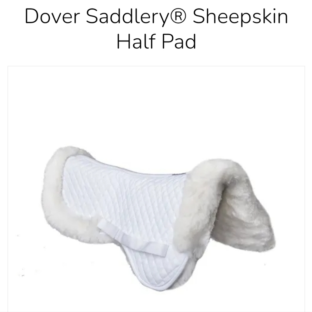 Dover Saddlery sheepskin half pad - NWOT